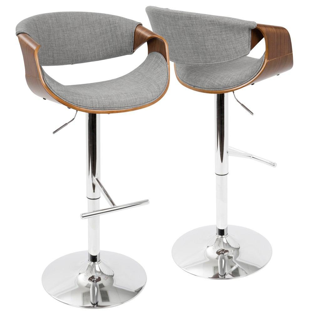 LumiSource Curvo Height Adjustable Barstool with Swivel