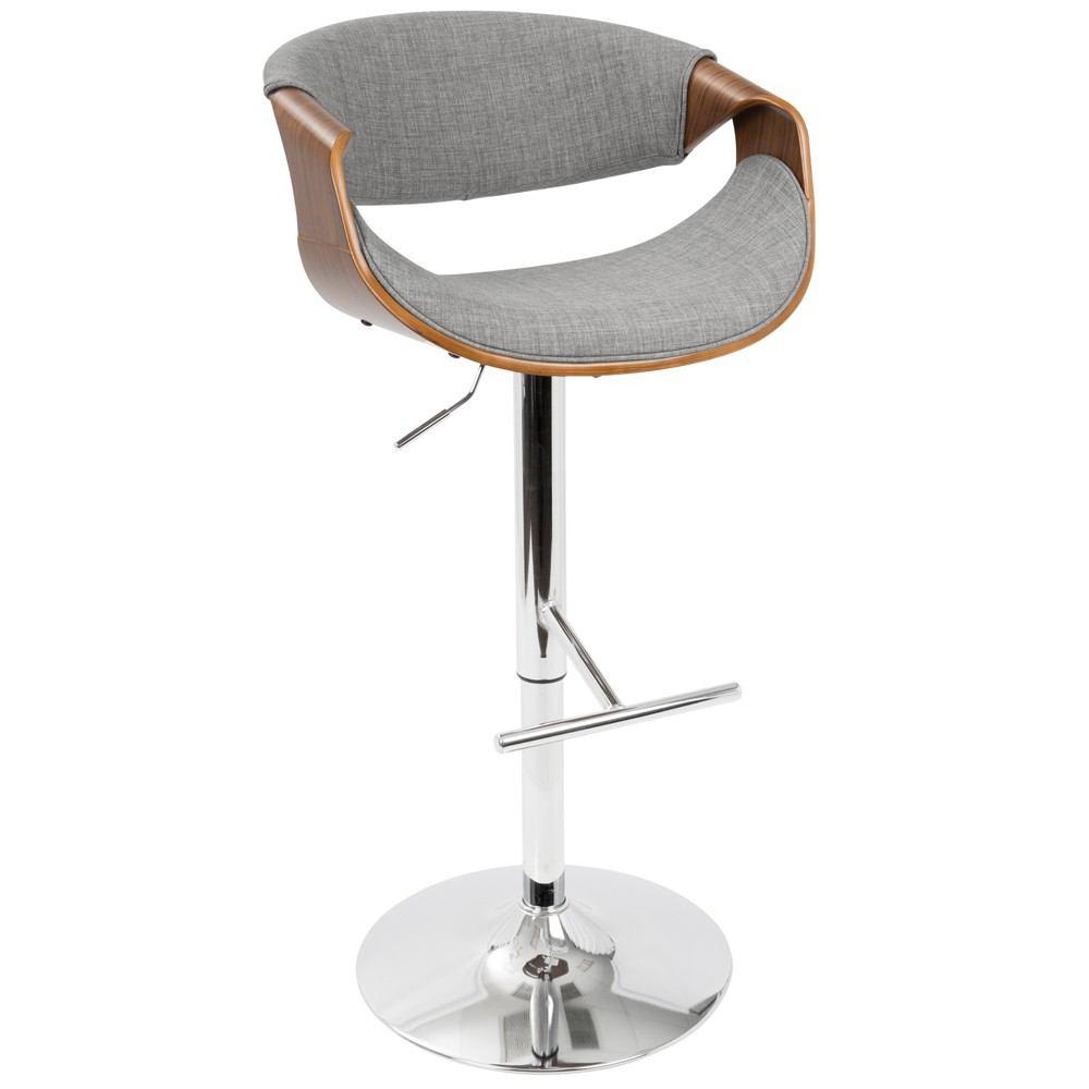 LumiSource Curvo Height Adjustable Barstool with Swivel