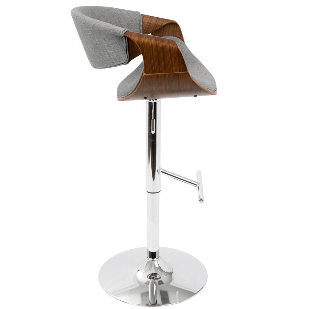 LumiSource Curvo Height Adjustable Barstool with Swivel