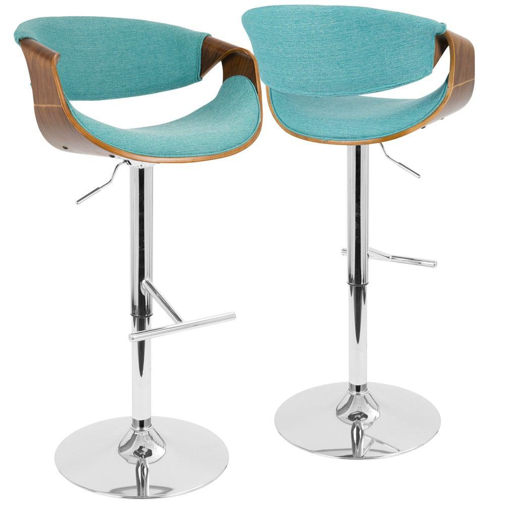 LumiSource Curvo Height Adjustable Barstool with Swivel