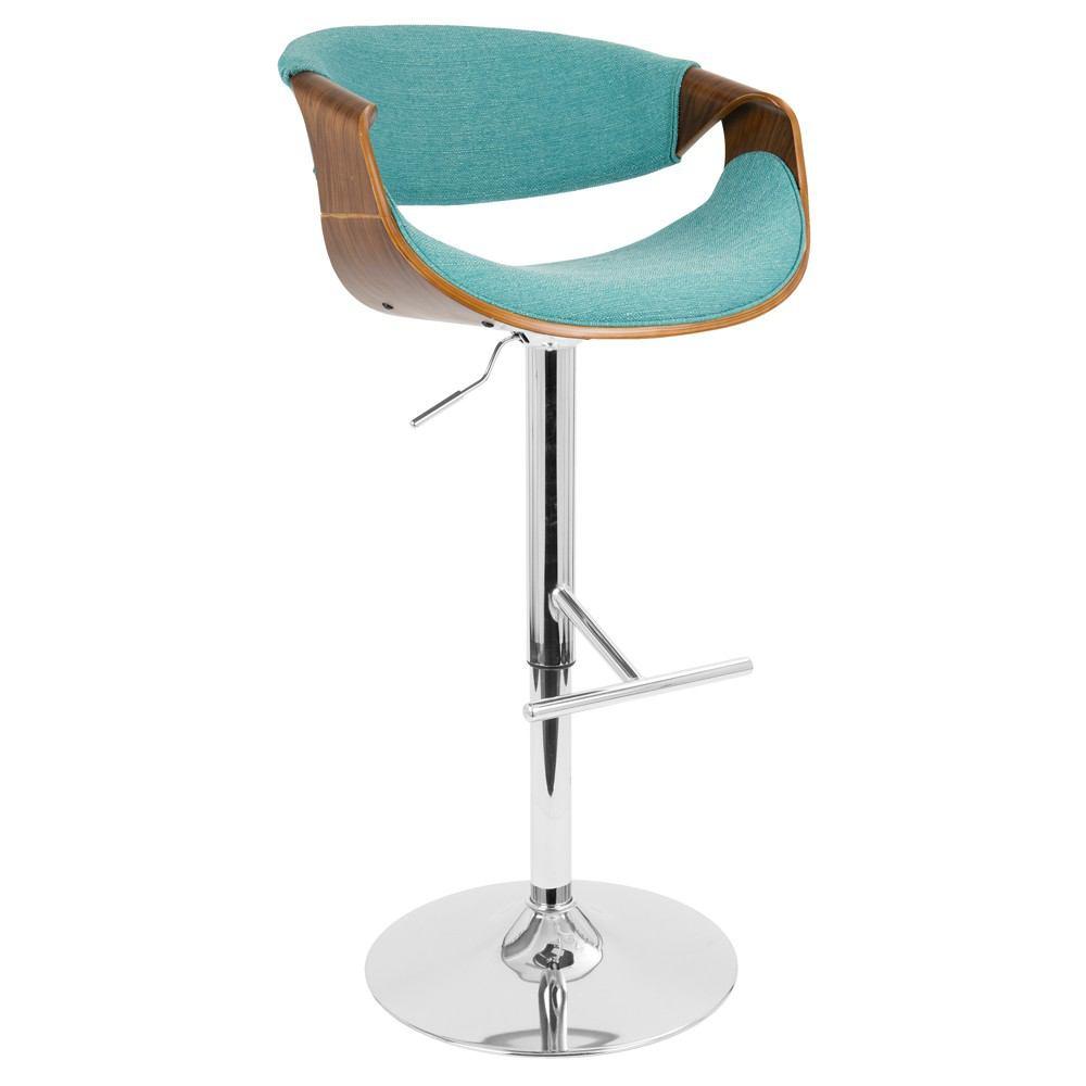 LumiSource Curvo Height Adjustable Barstool with Swivel