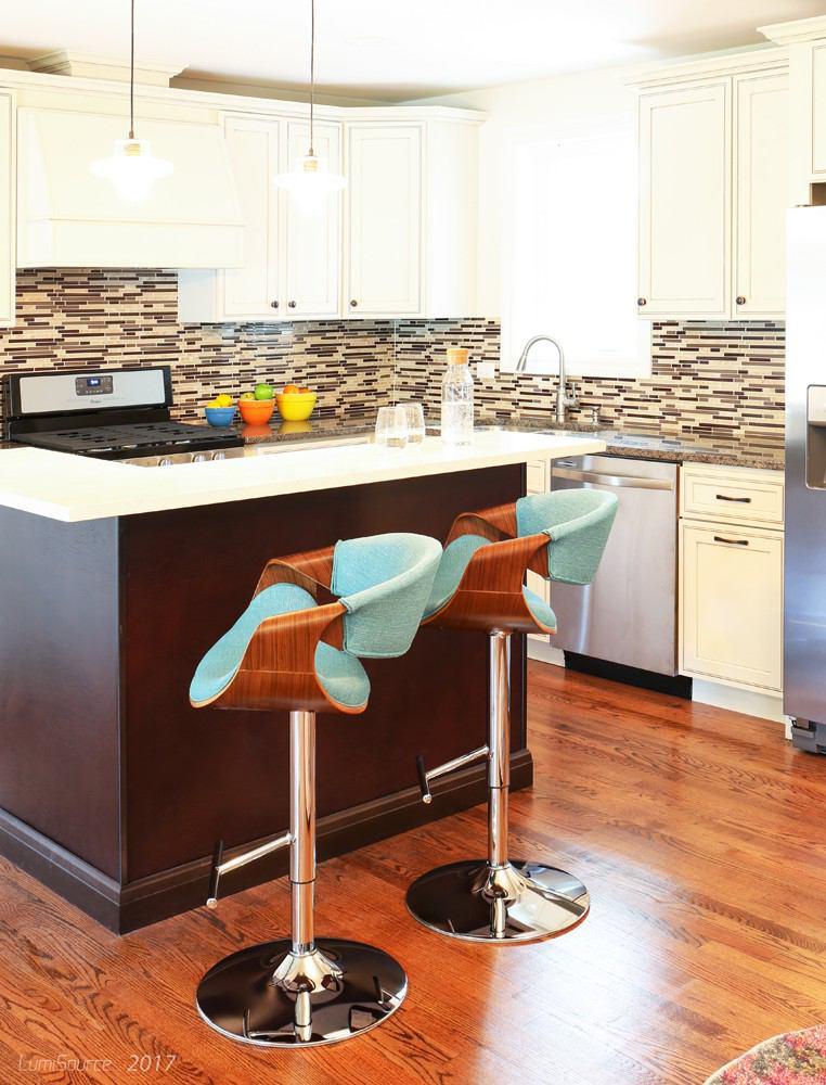 LumiSource Curvo Height Adjustable Barstool with Swivel