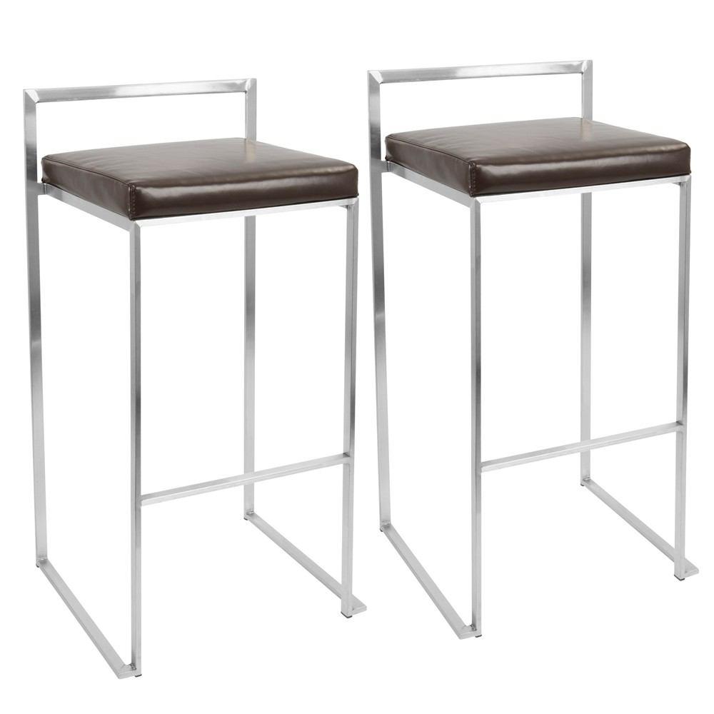 LumiSource Fuji Stacker Bar Stool Set of 2