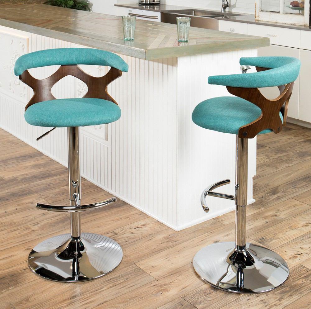 LumiSource Gardenia Height Adjustable Barstool with Swivel