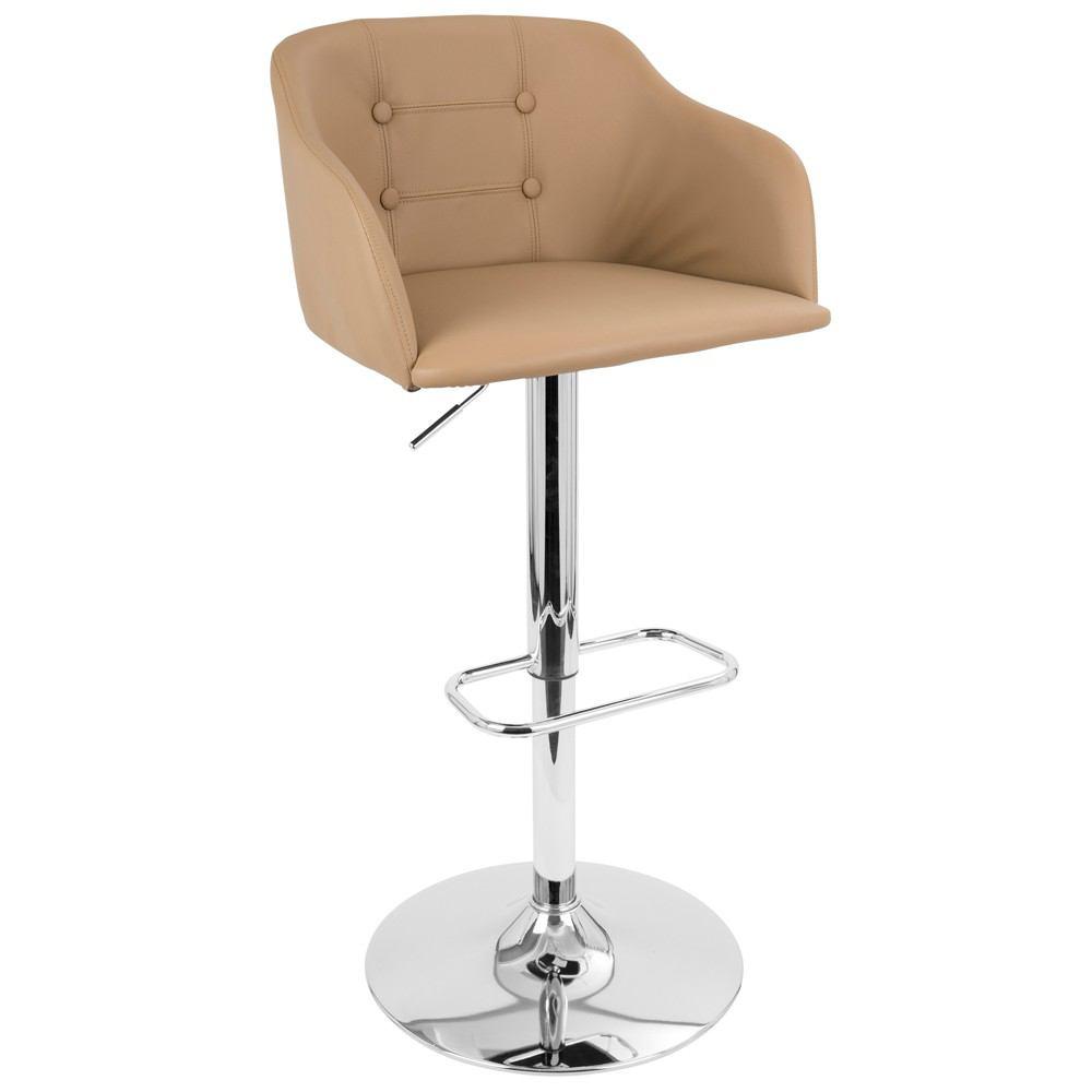 LumiSource Campania Height Adjustable Barstool with Swivel