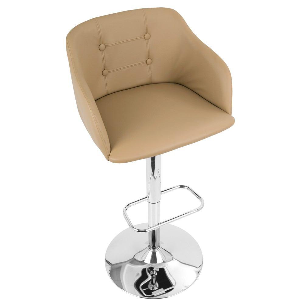 LumiSource Campania Height Adjustable Barstool with Swivel