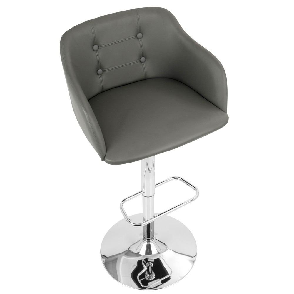 LumiSource Campania Height Adjustable Barstool with Swivel