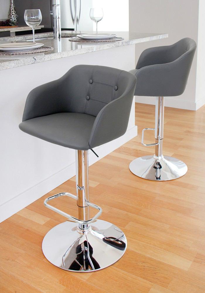 LumiSource Campania Height Adjustable Barstool with Swivel