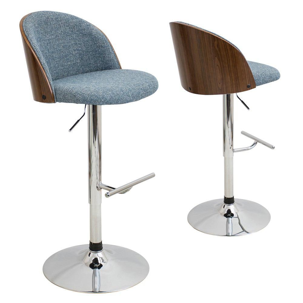 LumiSource Luna Height Adjustable Barstool with Swivel