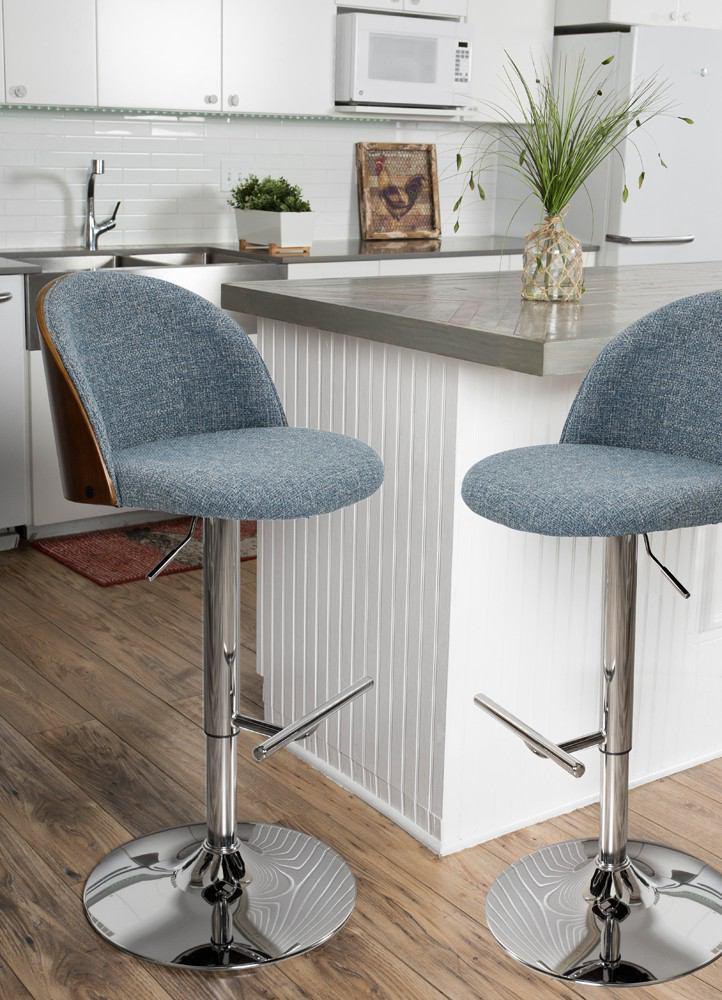 LumiSource Luna Height Adjustable Barstool with Swivel