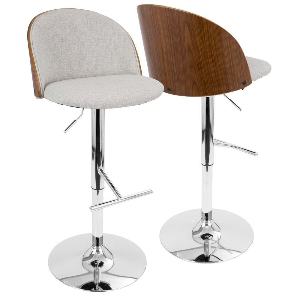 LumiSource Luna Height Adjustable Barstool with Swivel