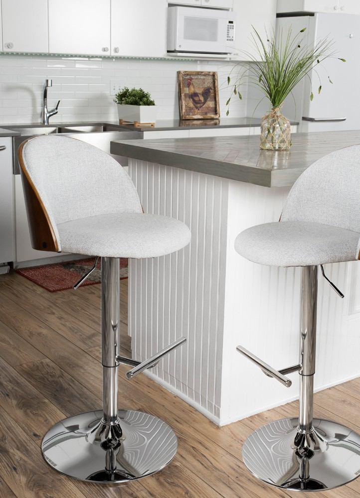 LumiSource Luna Height Adjustable Barstool with Swivel