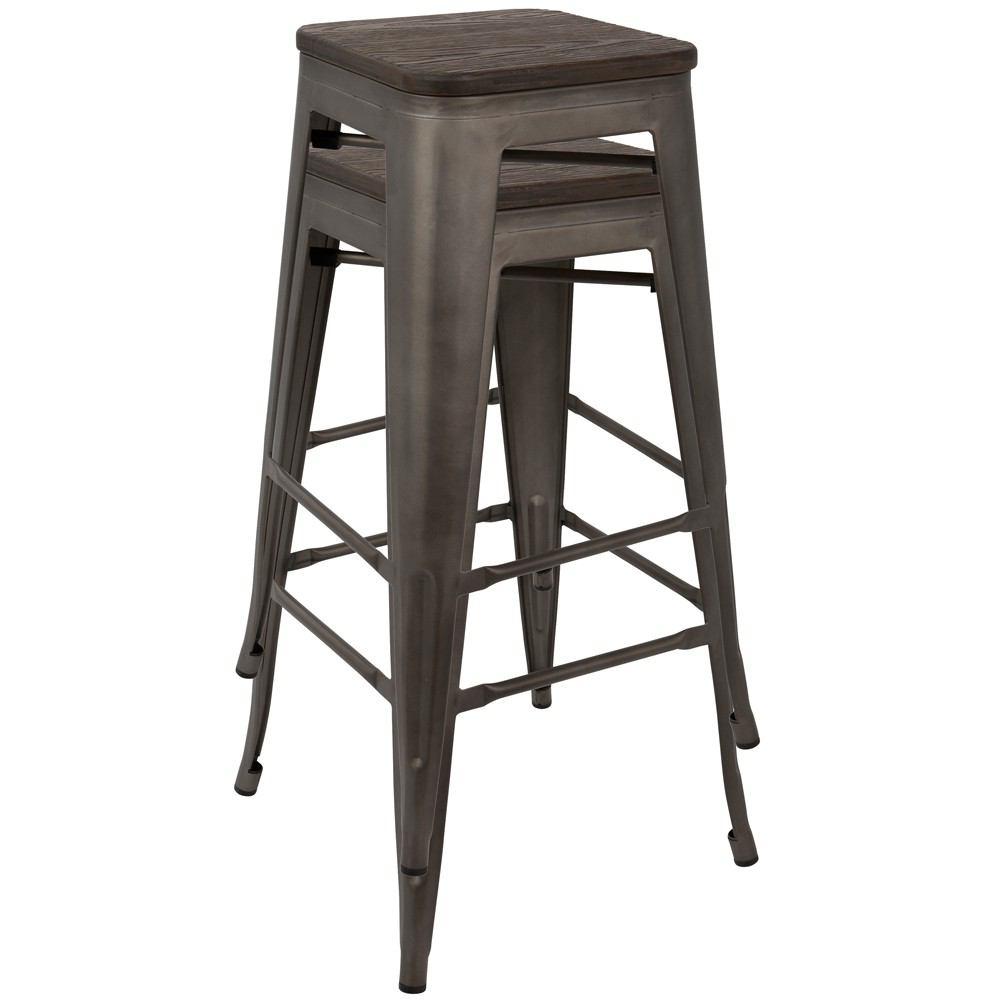 LumiSource Oregon Bar Stool Set of 2
