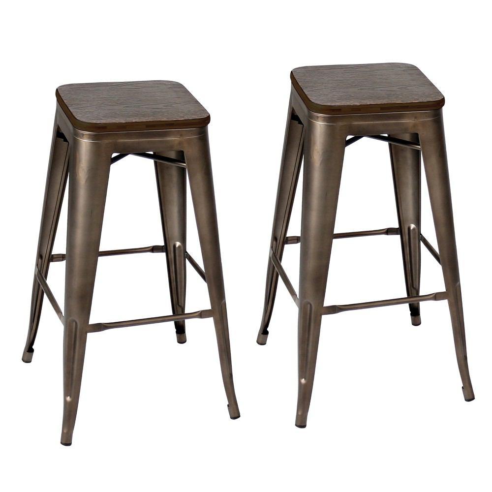 LumiSource Oregon Bar Stool Set of 2