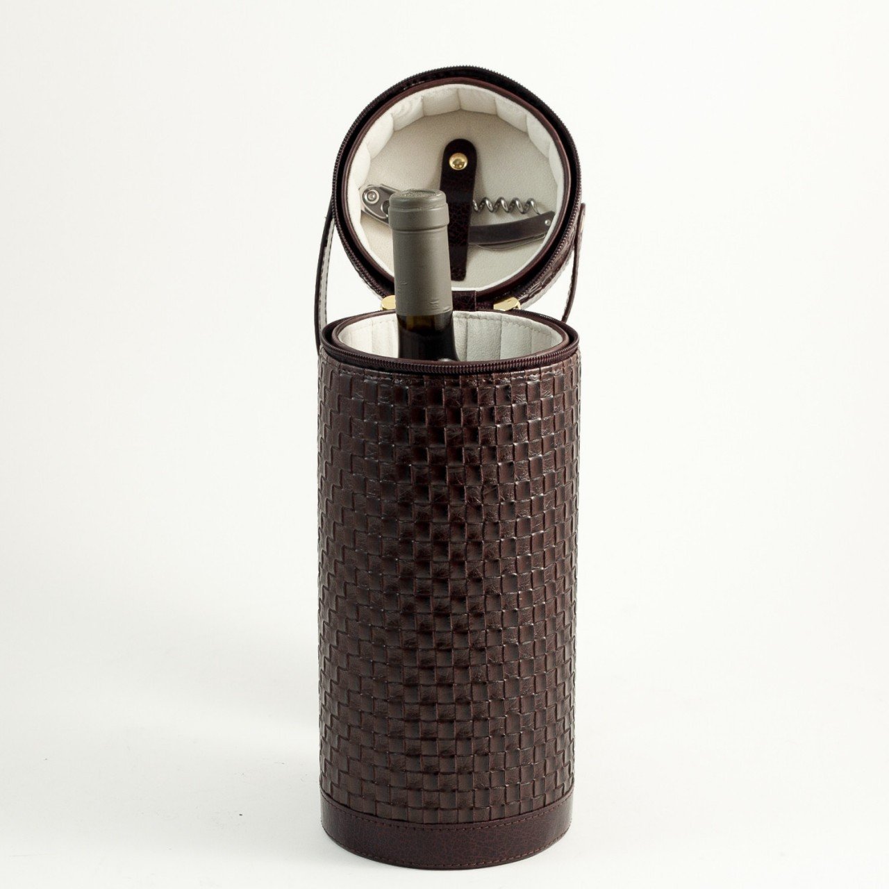 Bey-Berk Leather Wine Caddy with Bar Tool - Gift Item