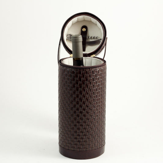 Bey-Berk Leather Wine Caddy with Bar Tool - Gift Item