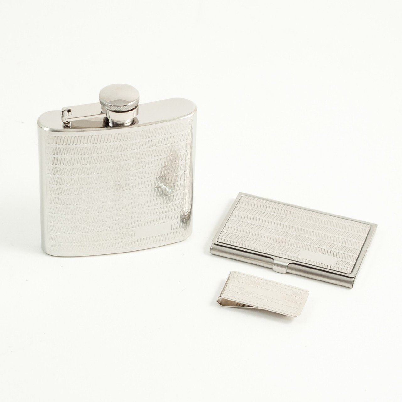 Bey-Berk 3 Piece set w/ Flask, Card Case & Money Clip