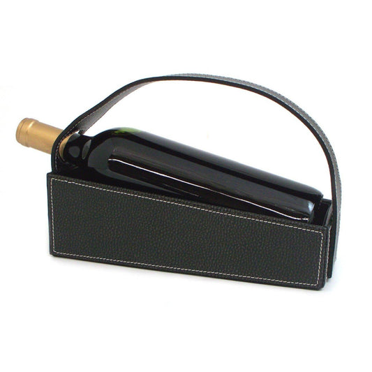 Bey-Berk Leather Wine Cradle in Black, Set/2  - Great gift item