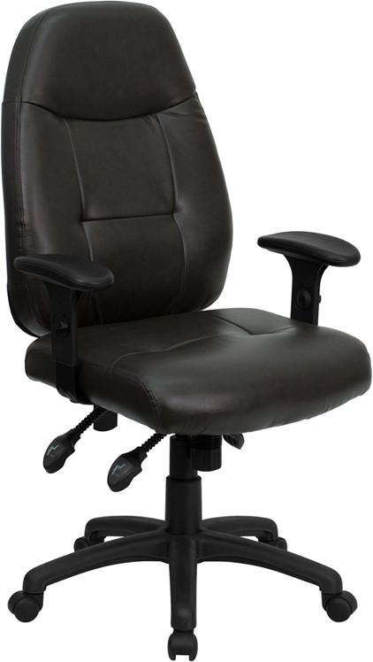 Flash Furniture High Back Espresso Brown Leather Executive Swivel Office Chair