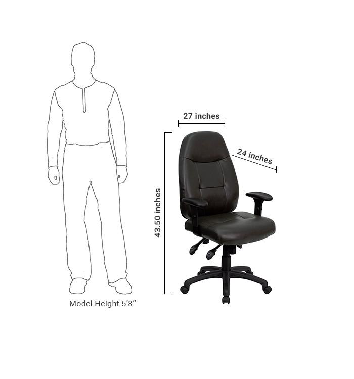 Flash Furniture High Back Espresso Brown Leather Executive Swivel Office Chair