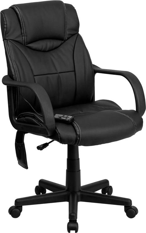 Flash Furniture High Back Massaging Black Leather Executive Swivel Office Chair