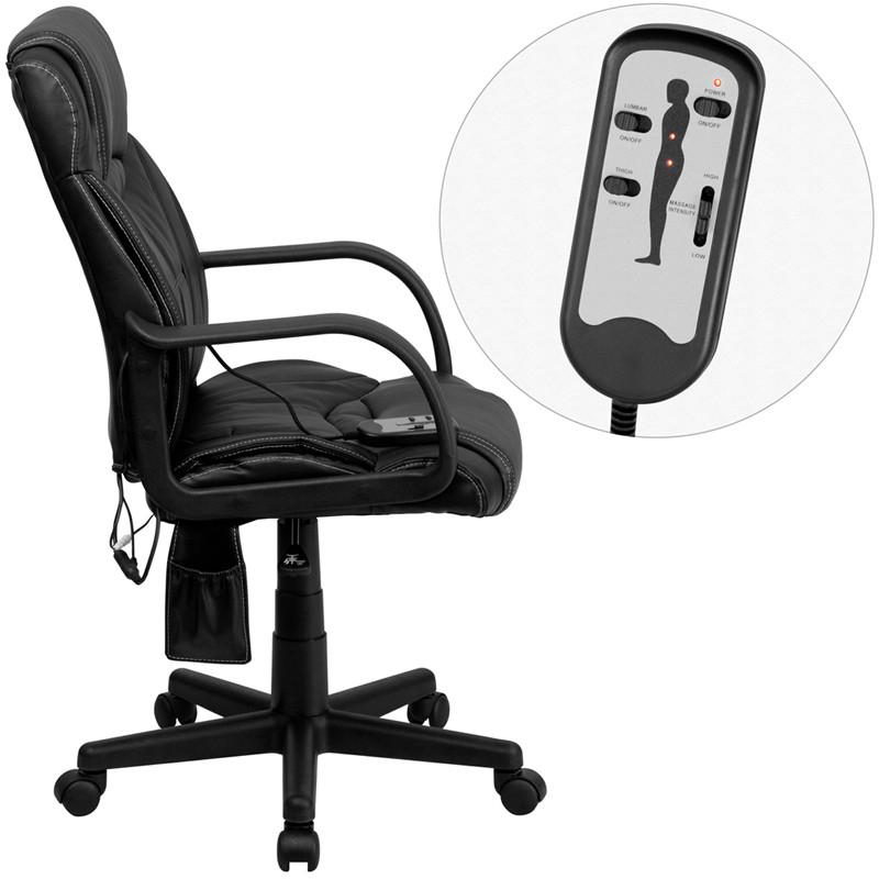 Flash Furniture High Back Massaging Black Leather Executive Swivel Office Chair