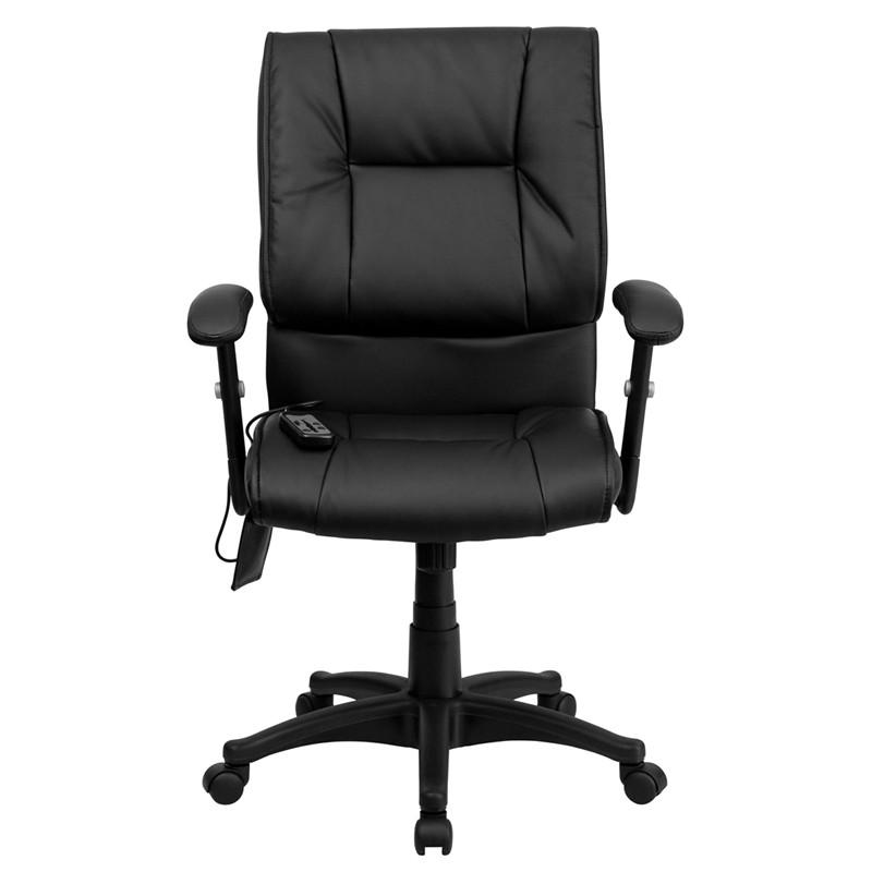 Flash Furniture Mid-Back Massaging Black Leather Executive Swivel Office Chair