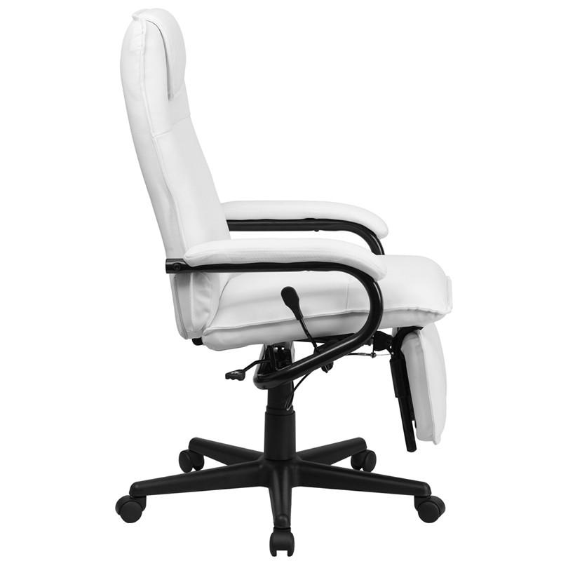 Flash Furniture High Back White Leather Executive Reclining Swivel Office Chair