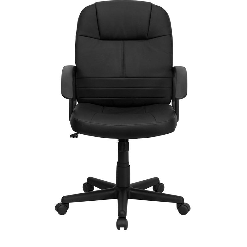Flash Furniture Mid-Back Black Leather Executive Swivel Office Chair