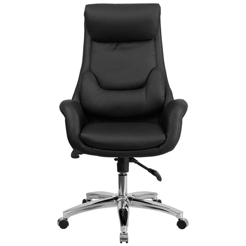 Flash Furniture High Back Black Leather Executive Swivel Office Chair With Lumbar Pillow