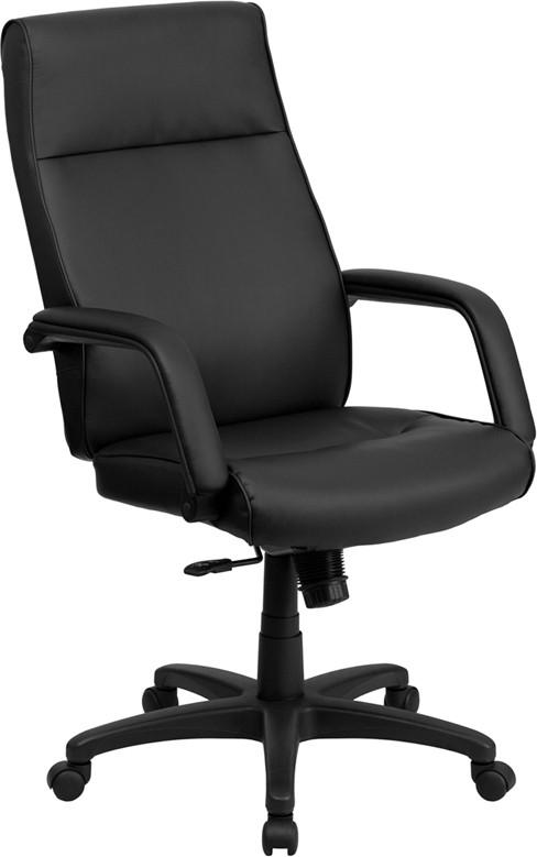 Flash Furniture High Back Black Leather Executive Swivel Office Chair With Memory Foam Padding