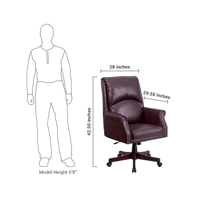 Flash Furniture High Back Pillow Back Burgundy Leather Executive Swivel Office Chair