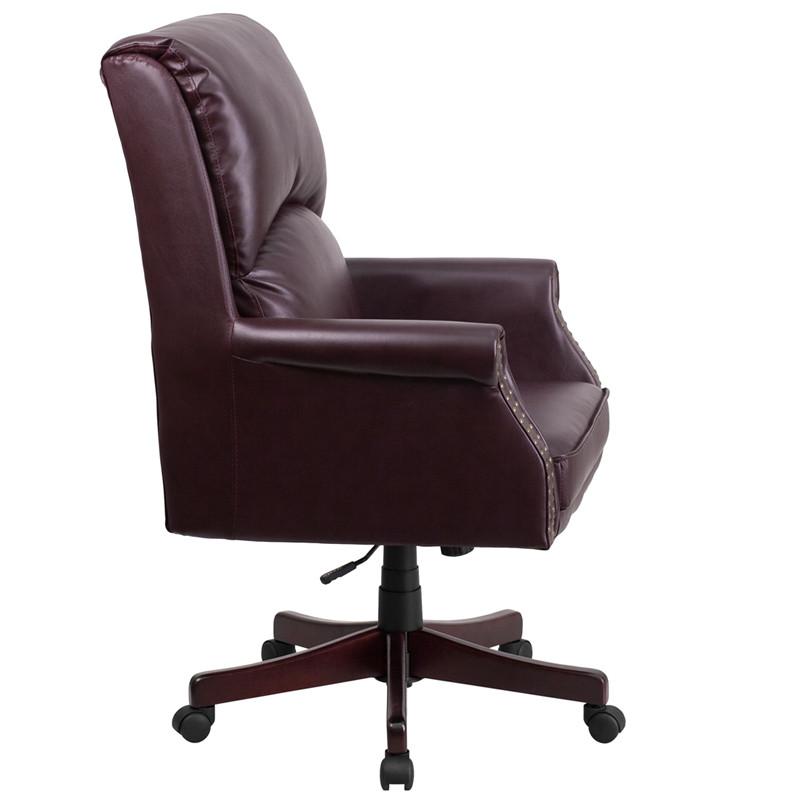 Flash Furniture High Back Pillow Back Burgundy Leather Executive Swivel Office Chair