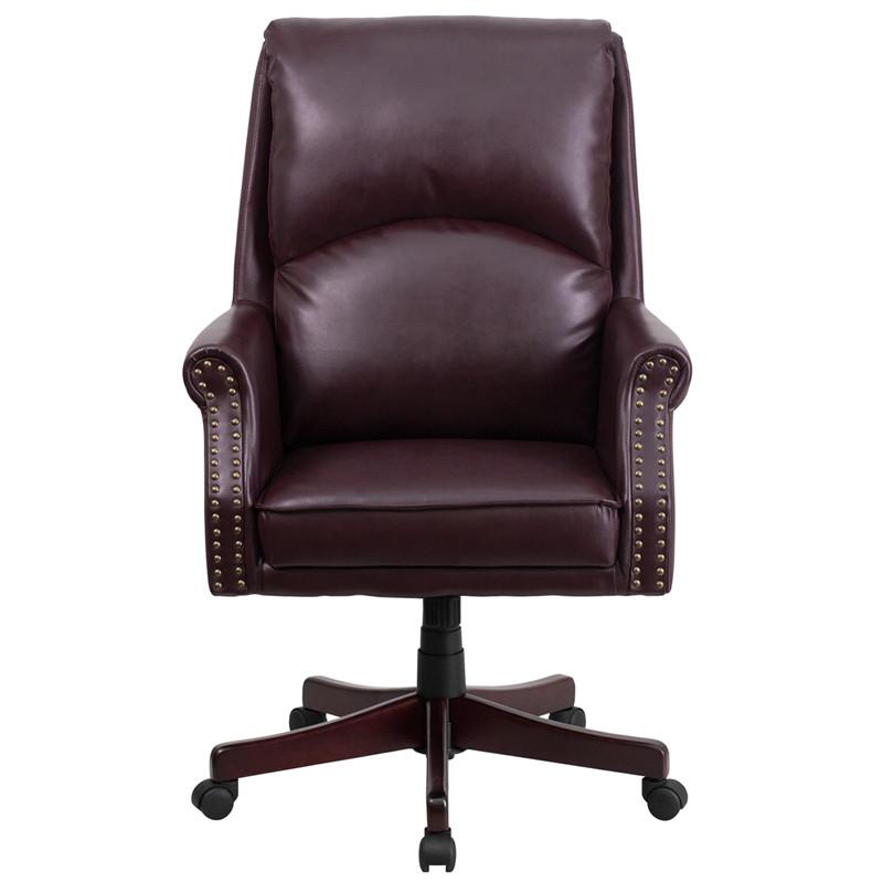 Flash Furniture High Back Pillow Back Burgundy Leather Executive Swivel Office Chair