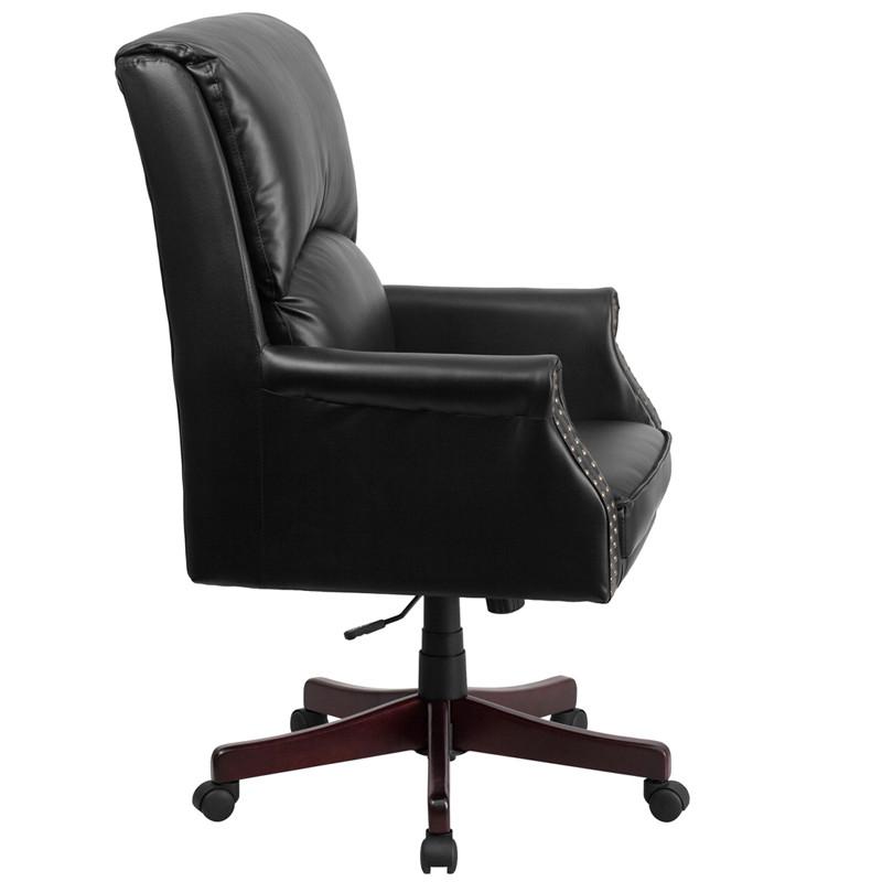 Flash Furniture High Back Pillow Back Black Leather Executive Swivel Office Chair