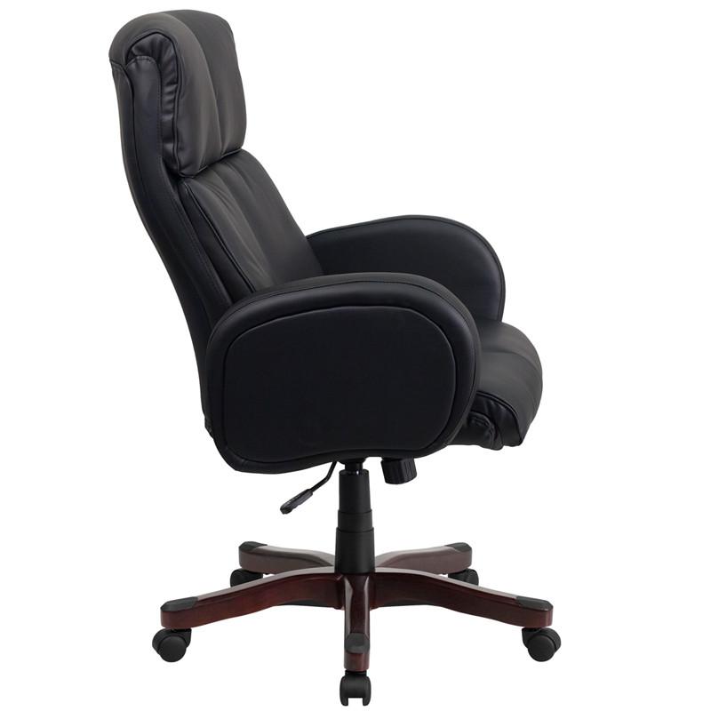 Flash Furniture High Back Black Leather Executive Swivel Office Chair With Fully Upholstered Arms