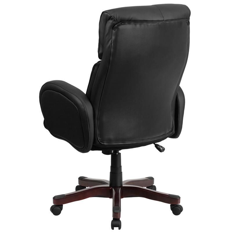 Flash Furniture High Back Black Leather Executive Swivel Office Chair With Fully Upholstered Arms