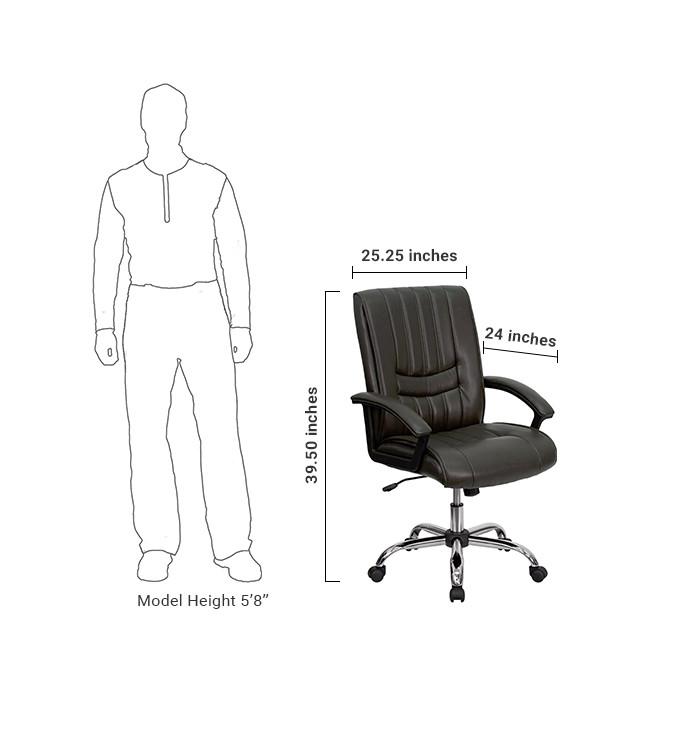 Flash Furniture Mid-Back Espresso Brown Leather Swivel Manager'S Chair