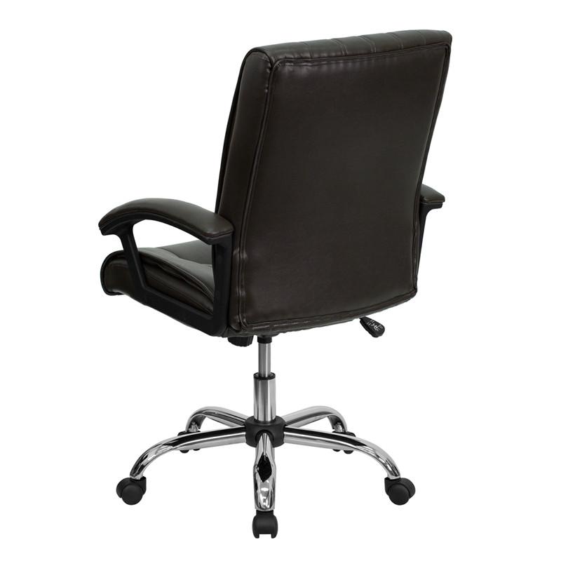 Flash Furniture Mid-Back Espresso Brown Leather Swivel Manager'S Chair