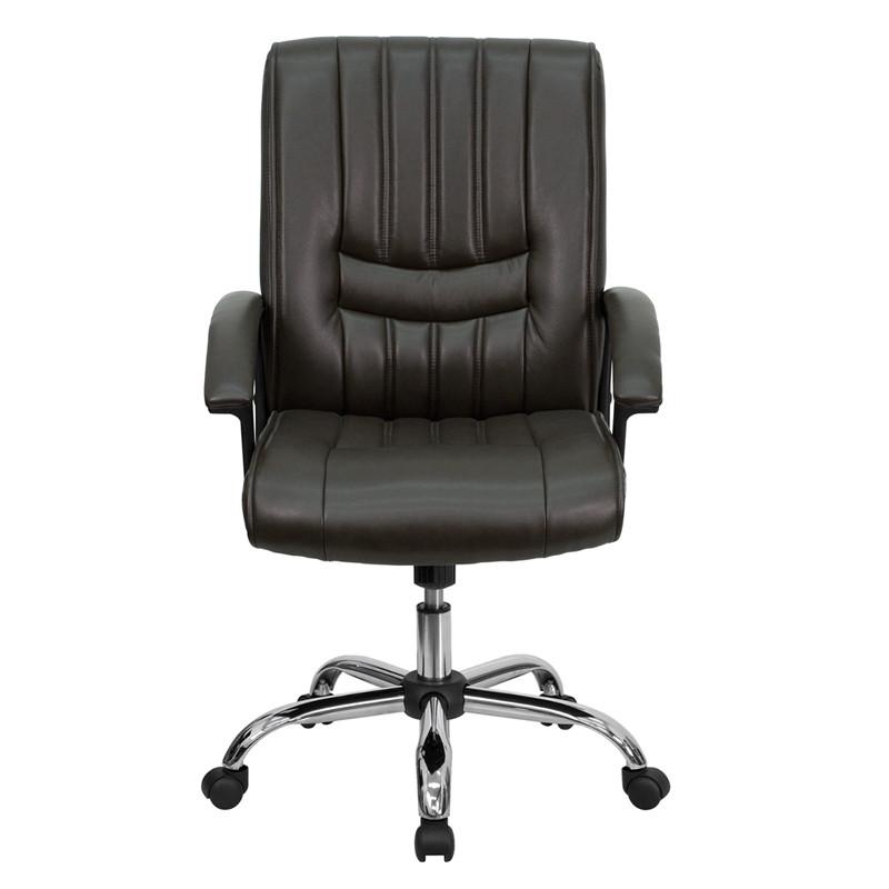 Flash Furniture Mid-Back Espresso Brown Leather Swivel Manager'S Chair