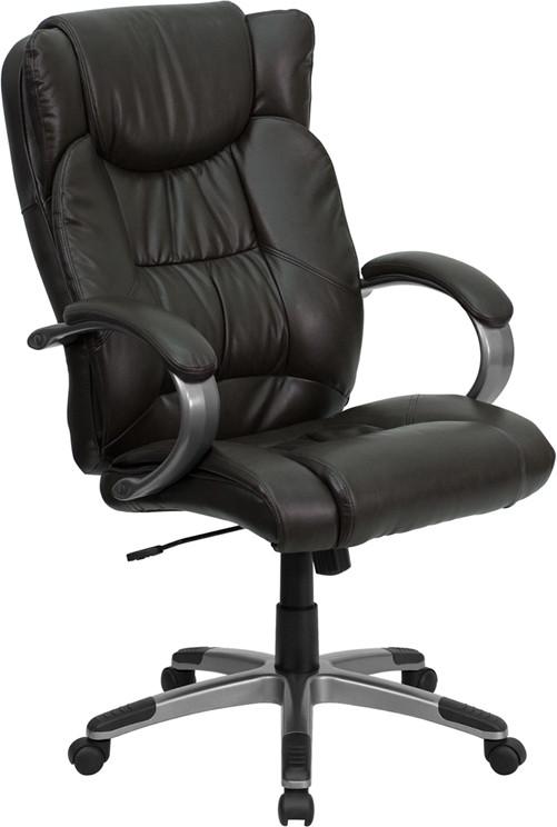 Flash Furniture High Back Espresso Brown Leather Executive Swivel Office Chair