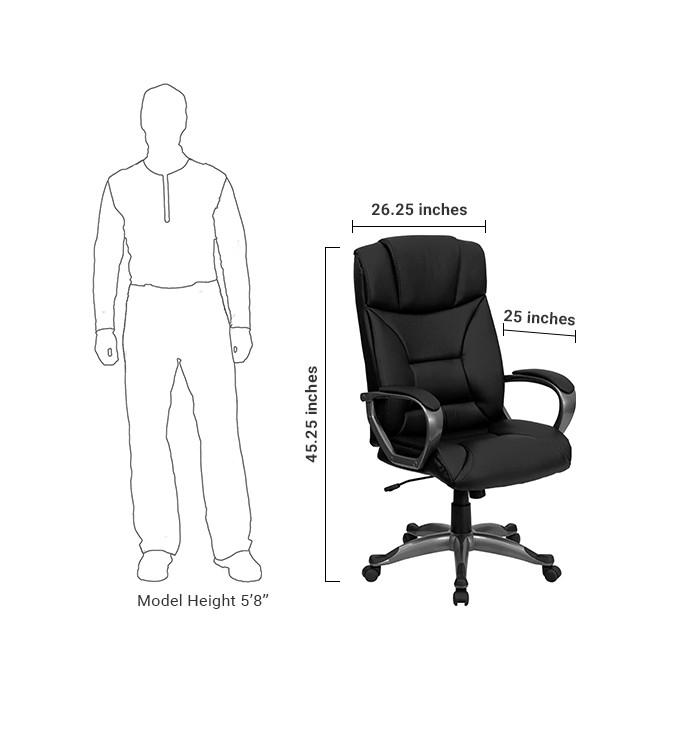 Flash Furniture High Back Black Leather Executive Swivel Office Chair