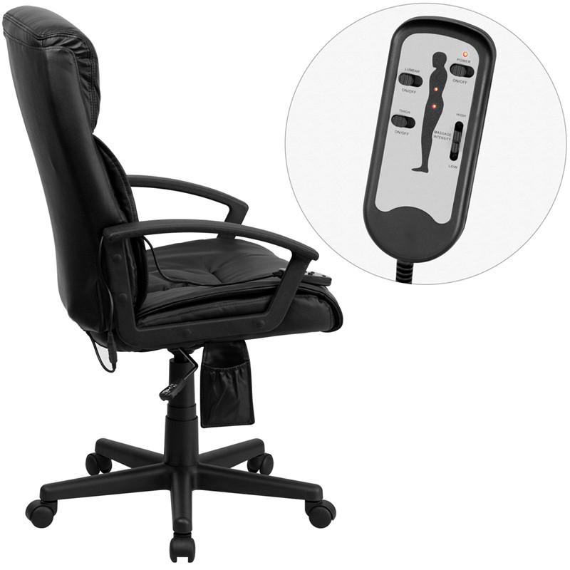 Flash Furniture High Back Massaging Black Leather Executive Swivel Office Chair