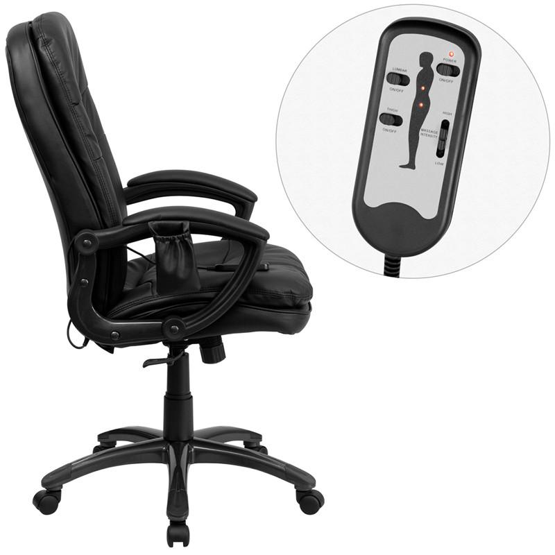 Flash Furniture High Back Massaging Black Leather Executive Swivel Office Chair