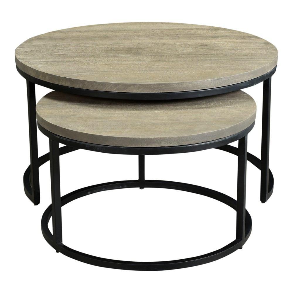 Moe's Home Collection Drey Round Nesting Coffee Tables - Set Of 2