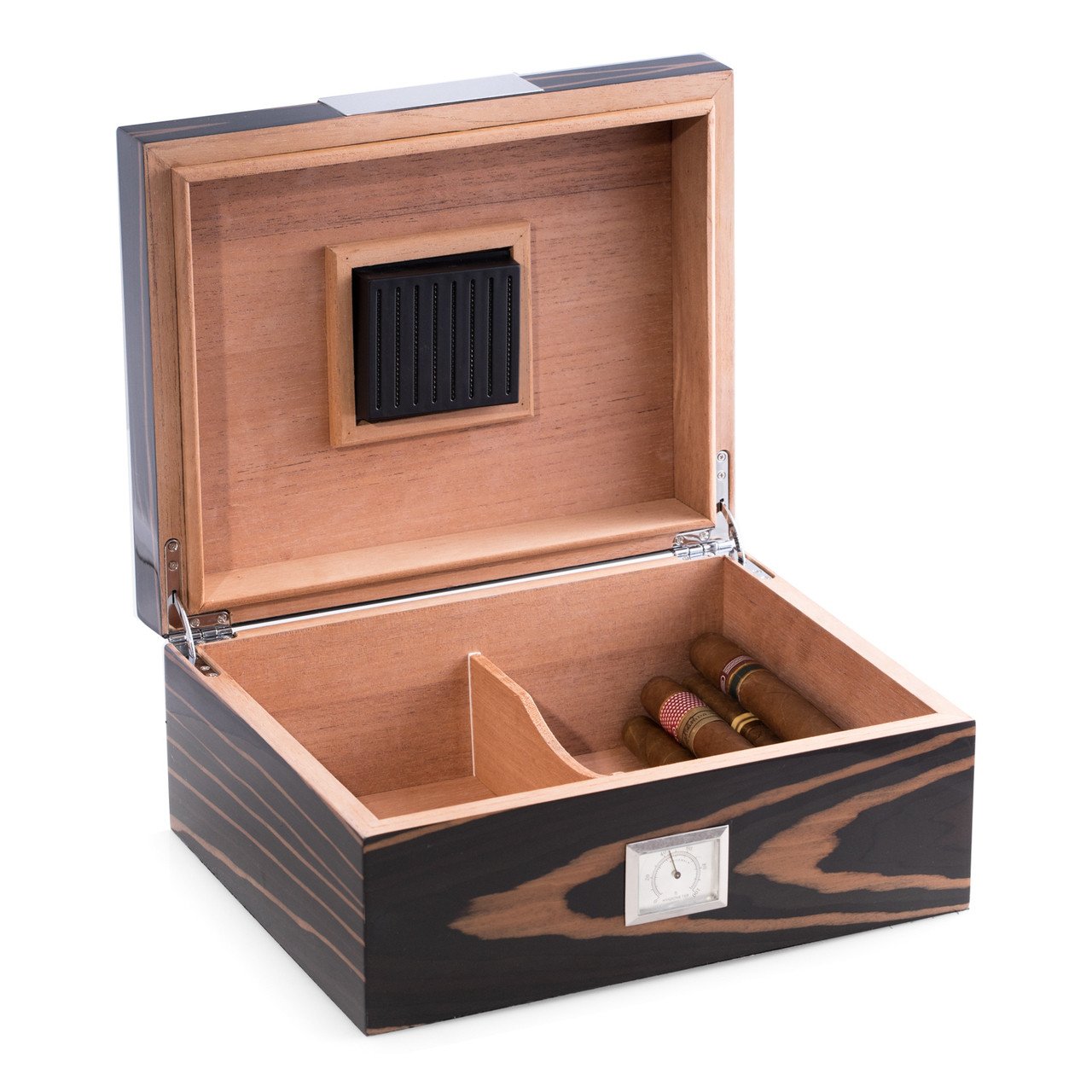 Bey-Berk "Ebony" Wood 60 Cigar Humidor
