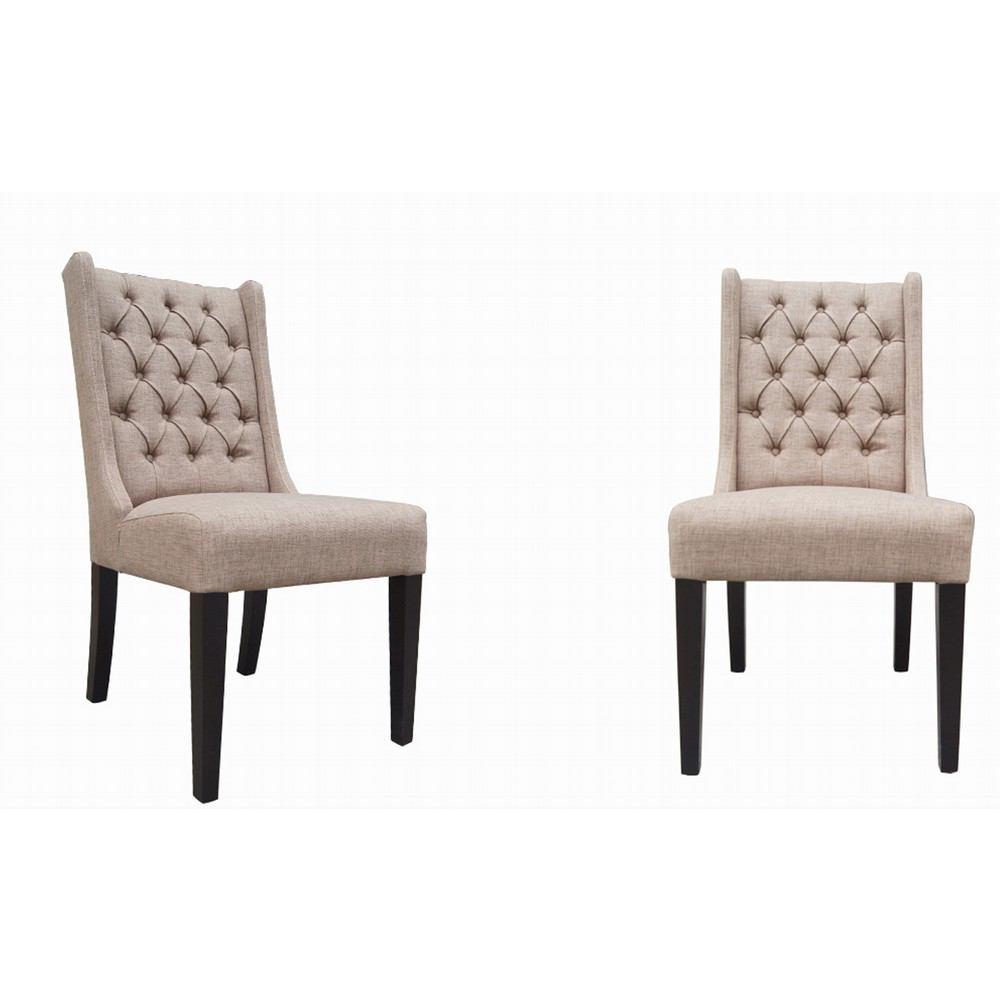 Padma's Plantation Captiva Island Dining Chair - Muddy Brown Linen - Set Of 2