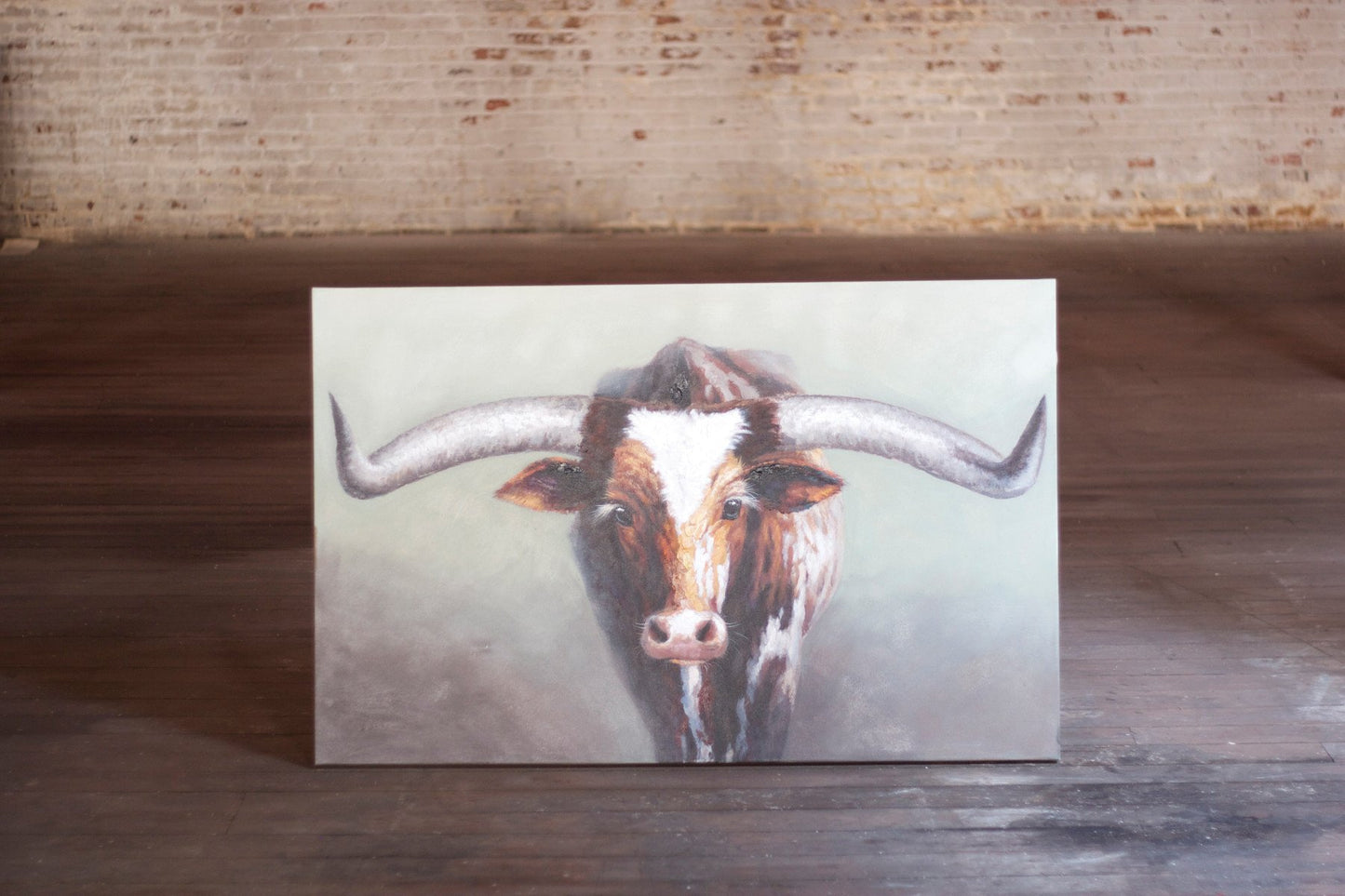 Kalalou Oil Painting - Long Horn Steer
