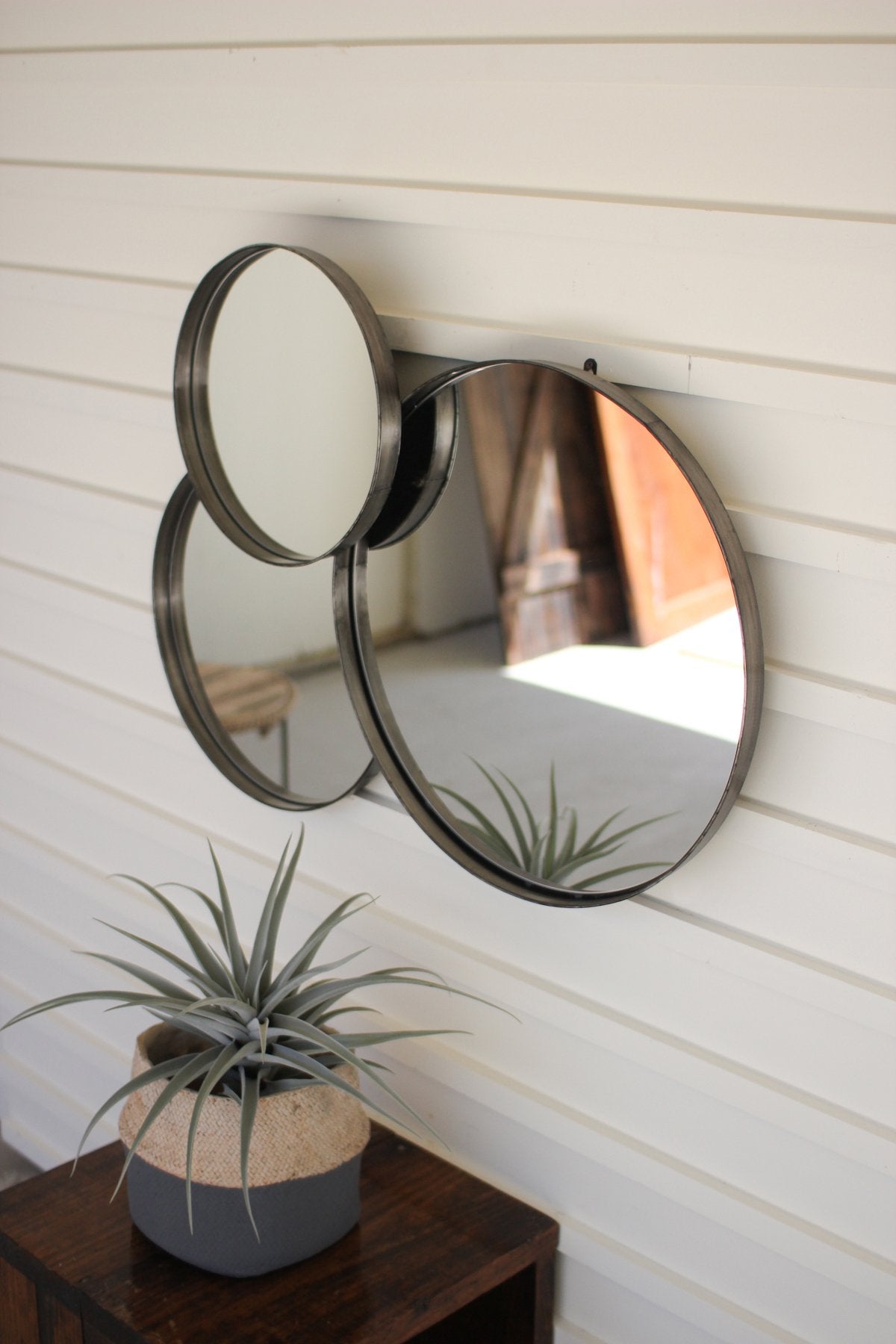 Kalalou Three Connected Circles Wall Mirror