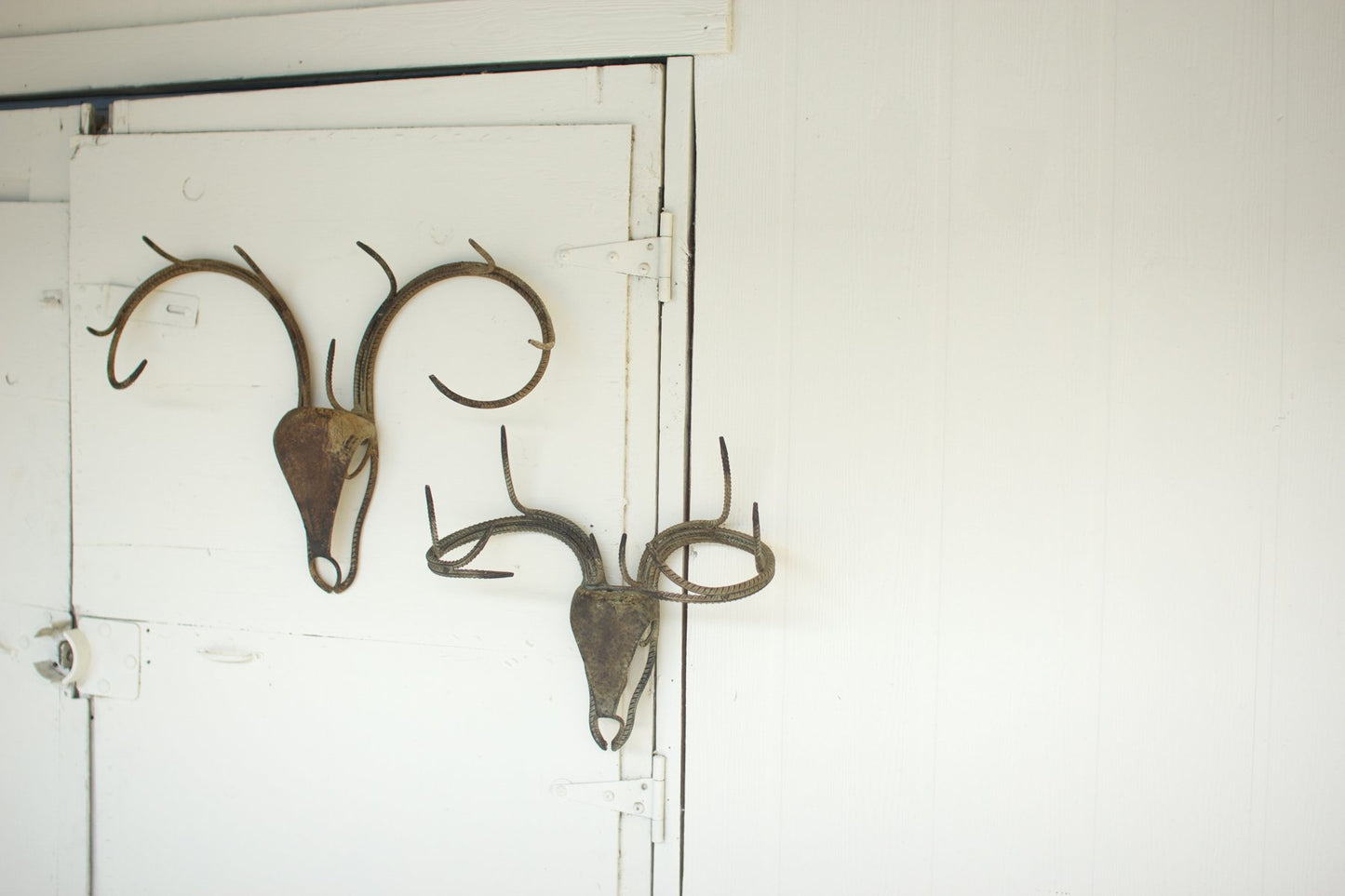 Kalalou Set Of 2 Iron European Deer Mounts